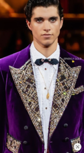 Men’s Mardi Gras Sport Coat in Black and Gold